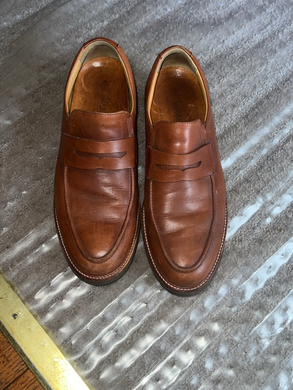 Men’s Leather Penny Loafers in Cognac Brown